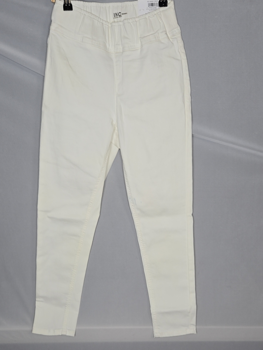 INC International Concepts Bright White Skinny Crop High Rise Pants 4 NWImperfec
